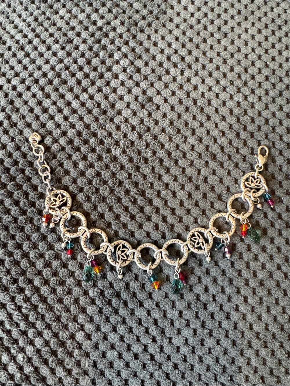 Brighton  Silver Multi-Color Charm Link Bracelet